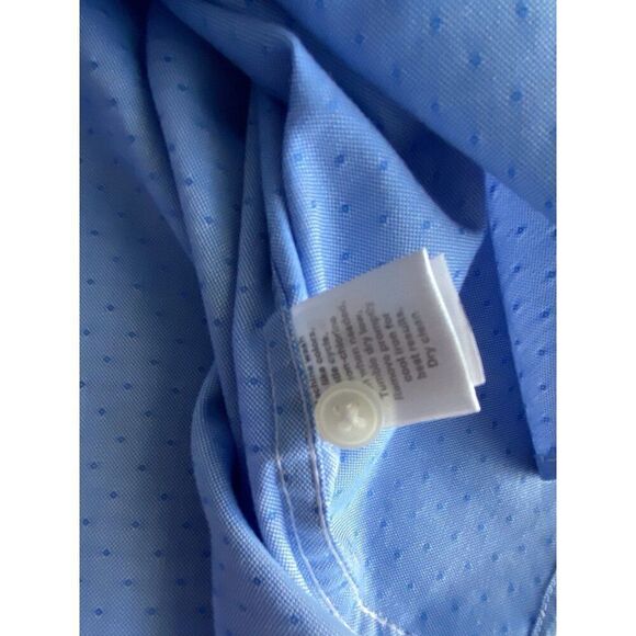 James Campbell Blue White Pattern Short Sleeve Button Shirt Men’s Sz L - Picture 9 of 13